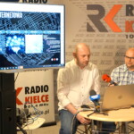 21.06.2022. Radio Kielce. Śniadanie prasowe. Na zdjęciu (od lewej): Robert Felczak - Radio Kielce, Rafał Szymczyk - Radio Kielce / Fot. Piotr Kwaśniewski - Radio Kielce