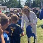 11.06.2022. Opatów. Świętokrzyskie Orły 2022. Eliminacje. Na zdjęciu (w środku): Anna Krupka - wiceminister sportu i turystyki / Emilia Sitarska / Radio Kielce