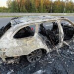 18.06.2022. Trasa S7 koło Skarżyska-Kamiennej. Pożar auta / Fot. Wiktor Taszłow - Radio Kielce