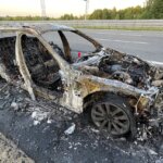 18.06.2022. Trasa S7 koło Skarżyska-Kamiennej. Pożar auta / Fot. Wiktor Taszłow - Radio Kielce