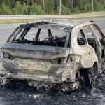 18.06.2022. Trasa S7 koło Skarżyska-Kamiennej. Pożar auta / Fot. Wiktor Taszłow - Radio Kielce