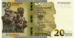 Banknot kolekcjonerski „Ochrona polskiej granicy wschodniej” / Fot. NBP