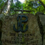 29.07.2022. Puszcza Świętokrzyska. Terytorialsi przy leśnych mogiłach. / Fot. ppor. Daniel Woś - ŚBOT