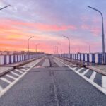 26.07.2022. Sandomierz. Przygotowana do przebudowy starego mostu na Wiśle / Fot. Grażyna Szlęzak - Radio Kielce