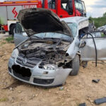 14.07.2022. Stary Garbów, gm. Dwikozy. Zderzenie auta osobowego z lokomotywą / Fot. KPP Sandomierz