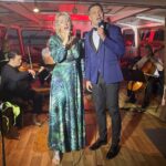 23.07.2022. Sandomierz. Ostatni koncert Festiwalu „Ucho Igielne”. Na zdjęciu: Renata Drozd i Marcin Jajkiewicz / Fot. Grażyna Szlęzak - Radio Kielce