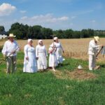 23.07.2022. Sandomierz. Rekonstrukcja żniw / Fot. Grażyna Szlęzak - Radio Kielce