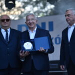 17.07.2022. Fałków. Dni Fałkowa. Na zdjęciu (od lewej): Henryk Konieczny - wójt gminy, poseł Krzysztof Lipiec, Andrzej Bętkowski - marszałek województwa / Fot. Magdalena Galas-Klusek - Radio Kielce