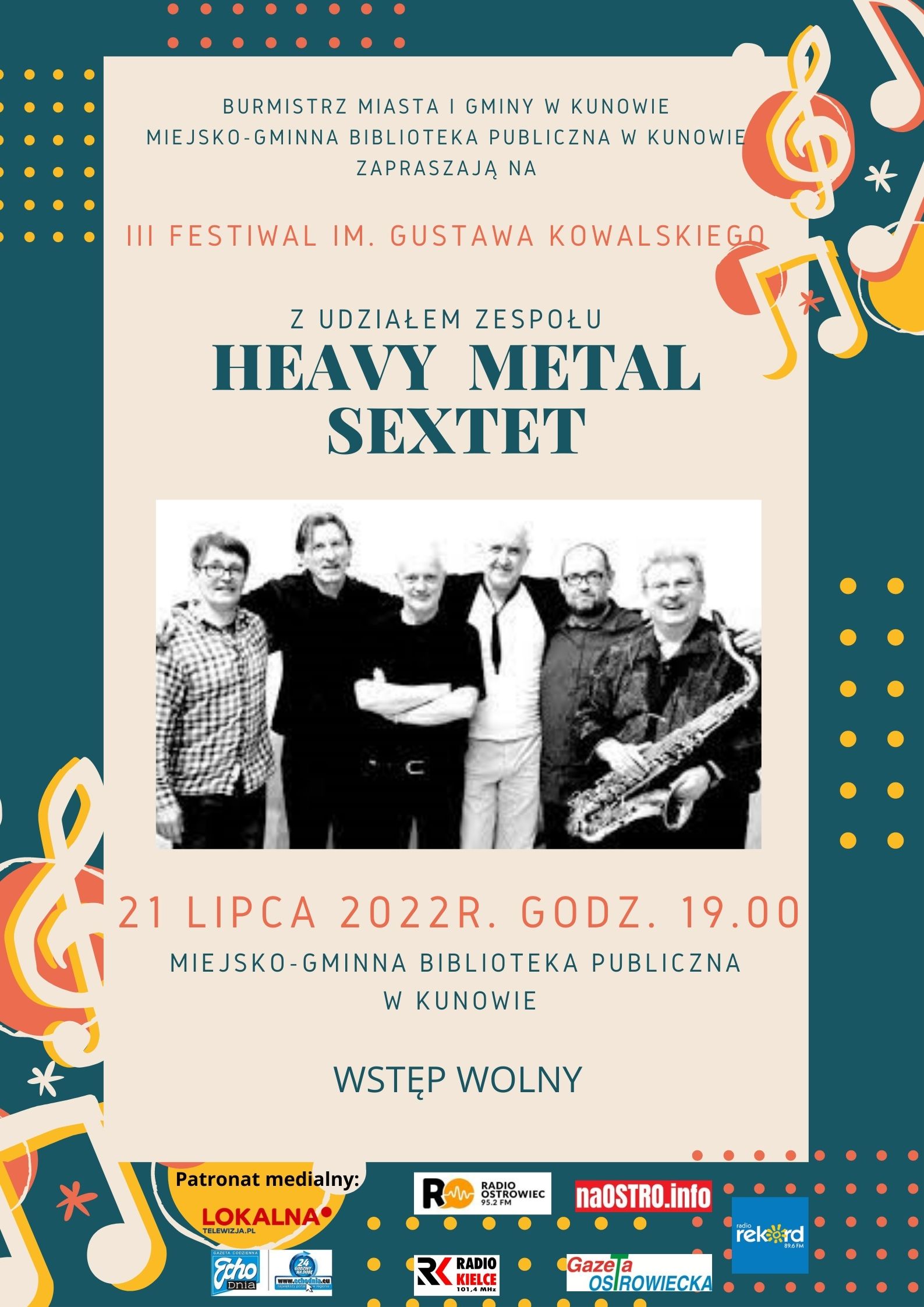 III Festiwal im. Gustawa Kowalskiego z udziałem zespołu Heavy Metal Sextet - Radio Kielce