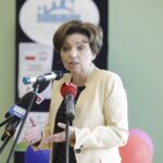 15.07.2022. Chęciny. Żłobek „Królewski Raj Malucha”. Wizyta minister Marleny Maląg. Na zdjęciu: minister rodziny i polityki społecznej Marlena Maląg / Fot. Jarosław Kubalski - Radio Kielce