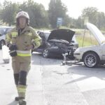 18.07.2022. Kostomłoty Drugie. Zderzenie trzech samochodów / Fot. Jarosław Kubalski - Radio Kielce