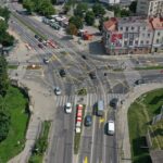 Tymczasowe rondo zacznie działać w nocy, a już sprawia problemy kierowcom - Radio Kielce 23.07.2022. Kielce. Tymczasowe rondo na skrzyżowaniu ul. Ogrodowej, Jana Pawła II oraz Seminaryjskiej / Fot. Jarosław Kubalski - Radio Kielce