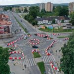 24.07.2022. Kielce. Tymczasowe rondo na skrzyżowaniu ulic Ogrodowej, Jana Pawła II i Seminaryjskiej / Fot. Jarosław Kubalski - Radio Kielce