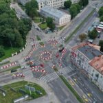 24.07.2022. Kielce. Tymczasowe rondo na skrzyżowaniu ulic Ogrodowej, Jana Pawła II i Seminaryjskiej / Fot. Jarosław Kubalski - Radio Kielce