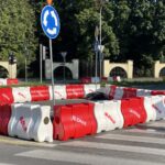 24.07.2022. Kielce. Tymczasowe rondo na skrzyżowaniu ulic Ogrodowej, Jana Pawła II i Seminaryjskiej / Fot. Kamil Król - Radio Kielce
