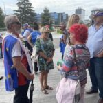 30.07.2022. Kielce. Świętokrzyski Urząd Wojewódzki. Pikieta OPZZ / Fot. Kamil Król - Radio Kielce