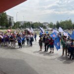 30.07.2022. Kielce. Świętokrzyski Urząd Wojewódzki. Pikieta OPZZ / Fot. Kamil Król - Radio Kielce