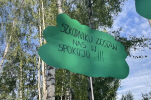 04.07.2022 Starachowice. Protest w sprawie wycinki drzew / Fot. Anna Głąb - Radio Kielce