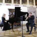 23.07.2022 Kielce. Pałac Biskupów Krakowskich. Koncert z cyklu "Chopinowskie inspiracje". Grają Alexandra Zvyrblyte i Petras Vysniauskas / Fot. Jarosław Kubalski - Radio Kielce