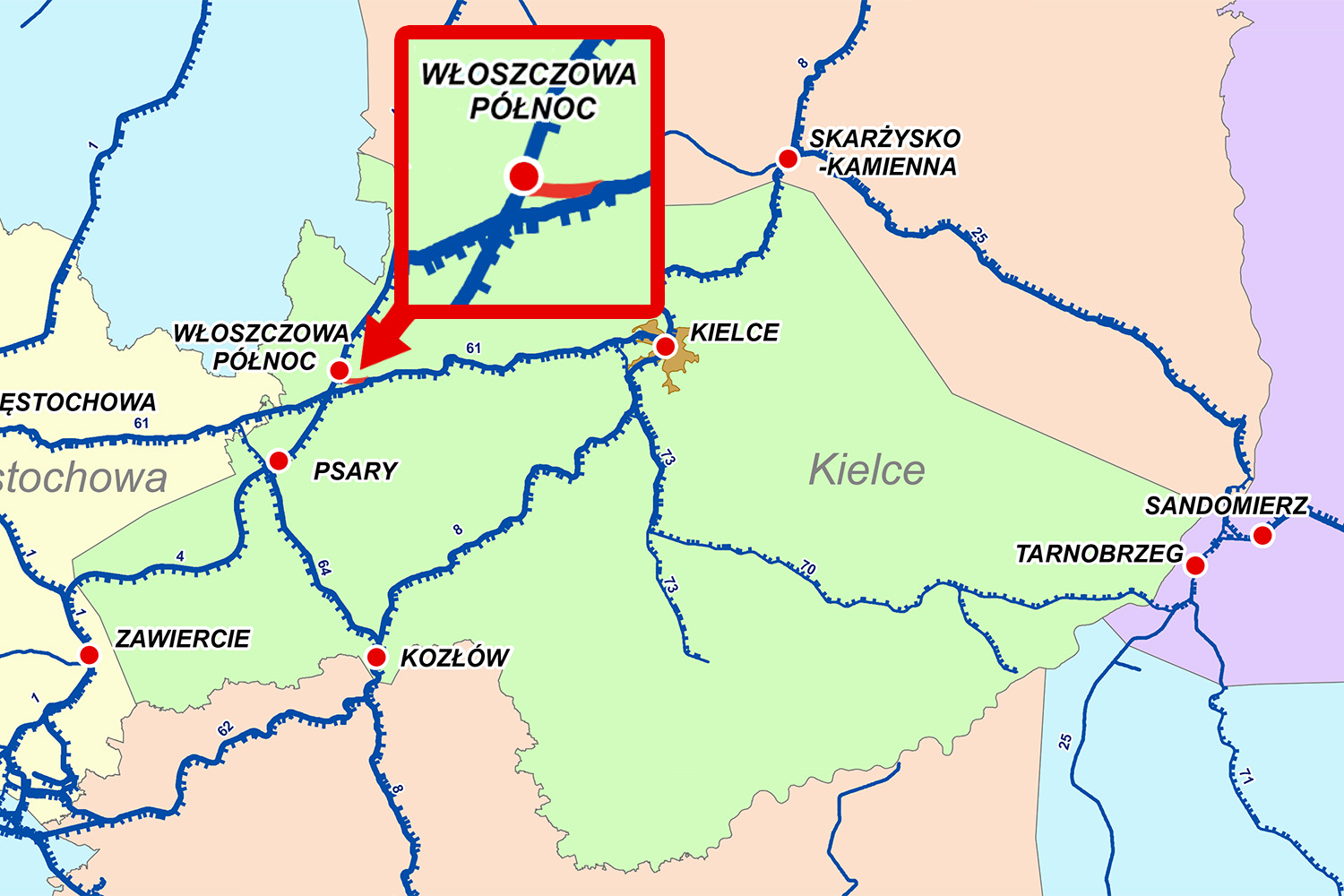 Łącznica Czarnca - Włoszczowa Północ / źródło: PKP PLK