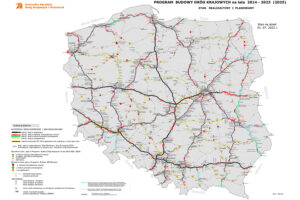 POLSKA - mapa dróg krajowych