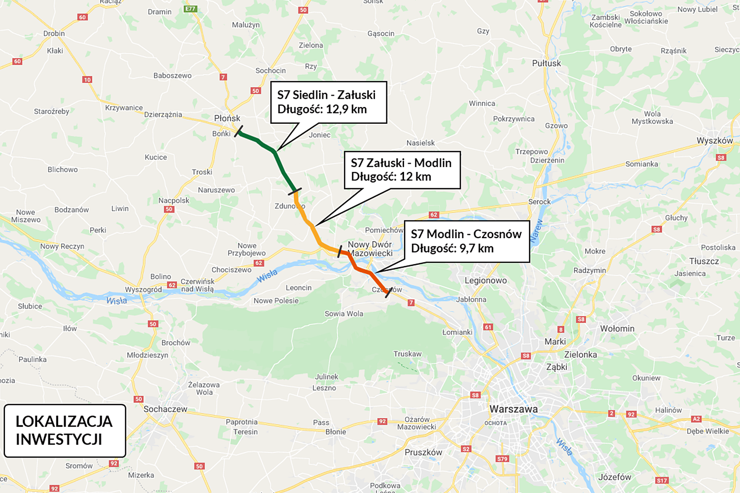 Trasa S7. Odcinek węzeł Siedlin - węzeł Załuski / źródło: GDDKiA