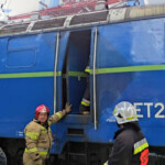 12.07.2022. Jęgrzna, pow. skarżyski. Pożar lokomotywy / Fot. KP PSP w Skarżysku-Kamiennej