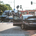 Wypadek z radiowozem / Fot. Radio Łódź