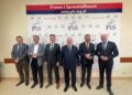 29.07.2022. Kielce. Konferencja PiS. Na zdjęciu (od lewej): Cezary Majcher - członek zarządu województwa świętokrzyskiego, Andrzej Pruś - przewodniczący sejmiku województwa, senator Krzysztof Słoń, poseł Krzysztof Lipiec, Zbigniew Koniusz - wojewoda świętokrzyski, Rafał Nowak - wicewojewoda świętokrzyski / Fot. Michał Kita - Radio Kielce