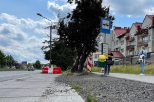 27.07.2022. Kielce. Przystanek tymczasowy przy Alei Solidarności / Fot. Wiktor Taszłow - Radio Kielce