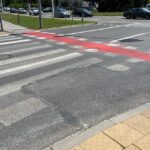 14.07.2022. Kielce. Oznakowanie poziome ulic. Na zdjęciu: Aleja Dziewięciu Wieków Kielc Wieków / Fot. Wiktor Taszłow – Radio Kielce