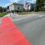 14.07.2022. Kielce. Oznakowanie poziome ulic. Na zdjęciu: Aleja Dziewięciu Wieków Kielc Wieków / Fot. Wiktor Taszłow – Radio Kielce