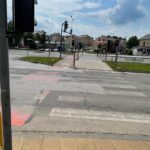 14.07.2022. Kielce. Oznakowanie poziome ulic. Na zdjęciu: Aleja Dziewięciu Wieków Kielc Wieków / Fot. Wiktor Taszłow – Radio Kielce