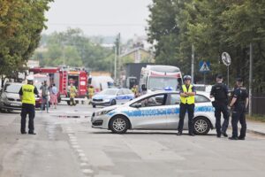 02.08.2022. Kielce. Wyciek gazu przy ulicy Kolberga / Fot, Wiktor Taszłow - Radio Kielce