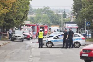 02.08.2022. Kielce. Wyciek gazu przy ulicy Kolberga / Fot, Wiktor Taszłow - Radio Kielce