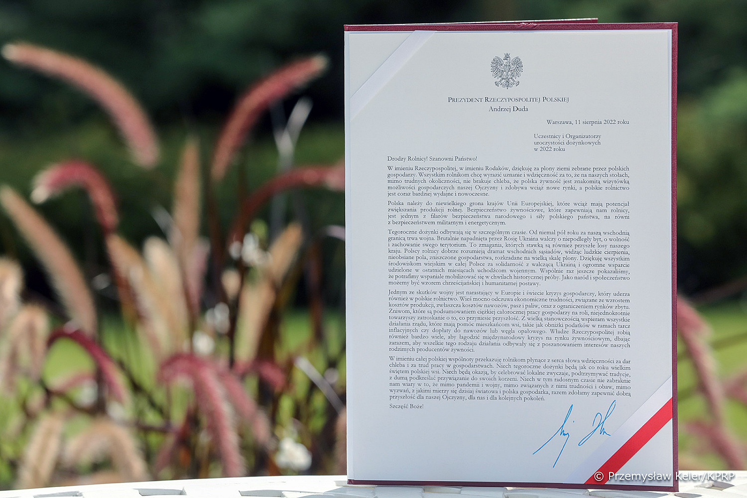 Prezydent dziękuje rolnikom za plony i żywność dla Polaków - Radio Kielce Fot. KPRP