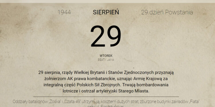 Powstanie Warszawskie - 29 sierpnia 1944 roku - Radio Kielce