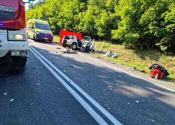 04.08.2022. Wypadek / Fot. OSP Dabrowa nad Czarną