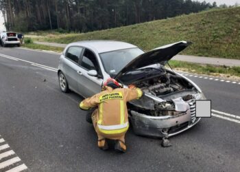 02.08.2022. Obwodnica Pińczowa. Wypadek / źródło: PSP Pińczów