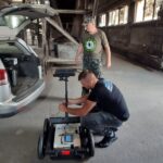 18.08.2022. Karsy. Wydobycie dokumentów „Solidarności”. Badanie georadarem / Fot. Świętokrzyska Grupa Eksploracyjna