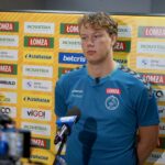 01.08.2022. Kielce. Konferencja prasowa Łomży Industrii Kielce. Na zdjęciu: Elliot Stenmalm / Fot. Piotr Kwaśniewski - Radio Kielce