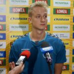 01.08.2022. Kielce. Konferencja prasowa Łomży Industrii Kielce. Na zdjęciu: Szymon Wiaderny / Fot. Piotr Kwaśniewski - Radio Kielce