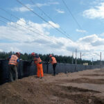 Budowa nowego przystanku kolejowego w Dąbrówce Zabłotniej / Fot. PKP PLK