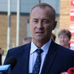 23.08.2022. Kielce. Konferencja o dożynkach powiatu kieleckiego i gminy Górno. Na zdjęciu: Przemysław Łysak - wójt Górna / źródło: Starostwo Powiatowe w Kielcach