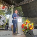 15.08.2022. Klimontów. Dożynki gminne. Na zdjęciu poseł PiS Marek Kwitek - członek sejmowej komisji rolnictwa/ Fot. Grażyna Szlęzak - Radio Kielce