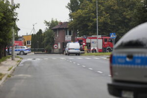 02.08.2022. Kielce. Wyciek gazu przy ulicy Kolberga / Fot, Wiktor Taszłow - Radio Kielce