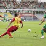 01.08.2022. Kielce. PKO BP Ekstraklasa - 3 kolejka. Mecz: Korona Kielce – Śląsk Wrocław. Na zdjęciu (z lewej): Bartosz Śpiączka / Fot. Wiktor Taszłow – Radio Kielce