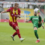 01.08.2022. Kielce. PKO BP Ekstraklasa - 3 kolejka. Mecz: Korona Kielce – Śląsk Wrocław. Na zdjęciu (z lewej): Adrian Danek / Fot. Wiktor Taszłow – Radio Kielce