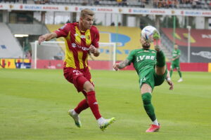 01.08.2022. Kielce. PKO BP Ekstraklasa - 3 kolejka. Mecz: Korona Kielce – Śląsk Wrocław. Na zdjęciu (z lewej): Adrian Danek / Fot. Wiktor Taszłow – Radio Kielce