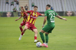 01.08.2022. Kielce. PKO BP Ekstraklasa - 3 kolejka. Mecz: Korona Kielce – Śląsk Wrocław. Na zdjęciu (z lewej): Dalibor Takac / Fot. Wiktor Taszłow – Radio Kielce